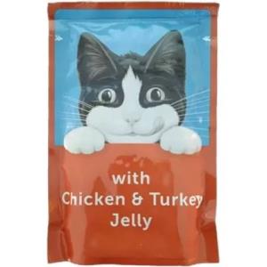 پوچ گربه فلیکس با طعم مرغ و بوقلمون در ژله (آلمانی)